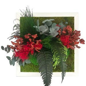 Tableau végétal vert et rouge