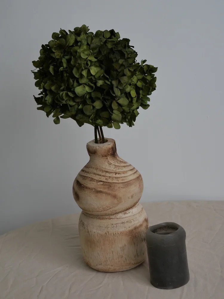 Hortensia Stabilisé vert olive décoration intérieure