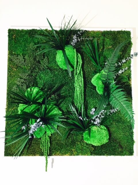 Tableau végétal avec végétaux verts
