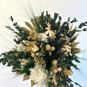Bouquet de fleurs vertes et jaunes