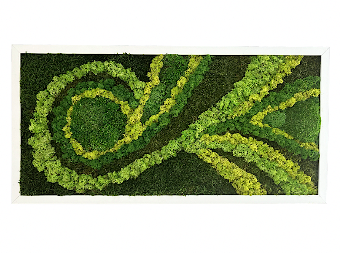 Tableau végétal avec végétaux verts clairs et verts foncés