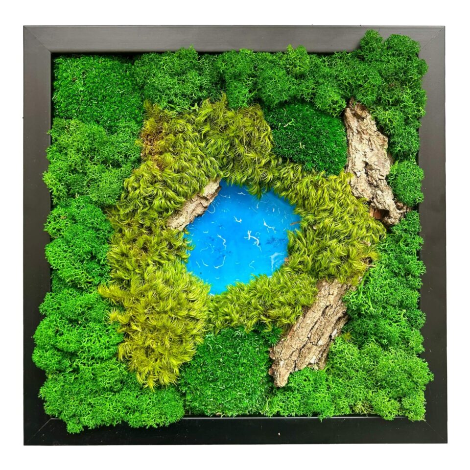 30X30 Tableau Végétal Lac Emerald