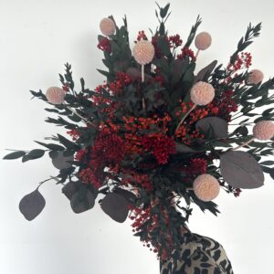 Bouquet de fleurs stabilisées rouges